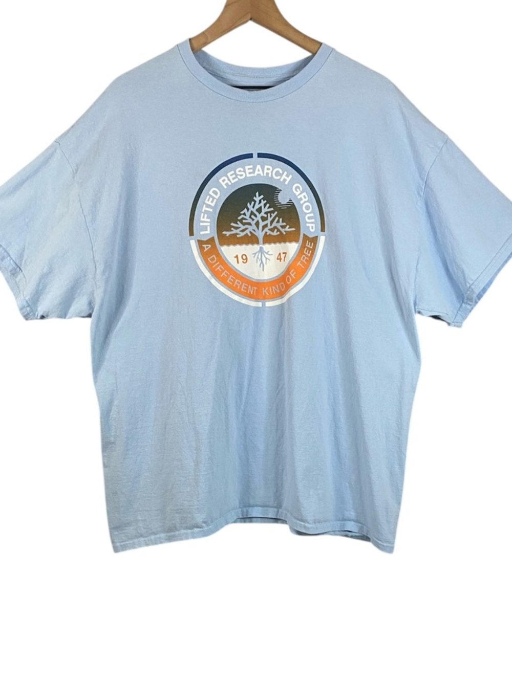 Men’s Lifted Research Group Short Sleeve Crewneck T-Shirt in Light Blue Size 2XL